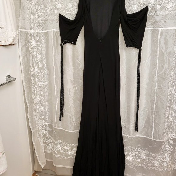 🌟Host Pick🌟 SEXIEST DRESS EVER! Badgley Mischka Collection, Black w/Sequins 4 - Picture 13 of 16